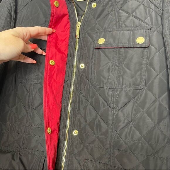 Michael Kors Quilted Water Resistant Anorak Jacket Black L - Picture 4 of 10